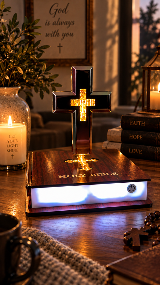 Glowing Cross Bible Stand