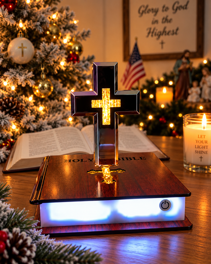 Glowing Cross Bible Stand