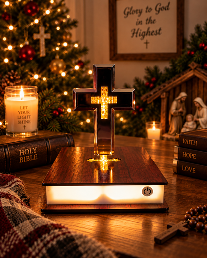 Glowing Cross Bible Stand